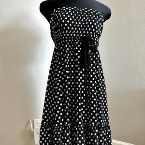 Y2K strapless polka dot sun dress/ swim cover up
